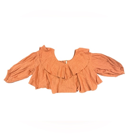 NWT Free People Zuri Blouse in Color Ginger Spice Size XS - Picture 3 of 9